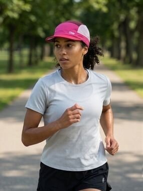 Ciele Pink & White Running Cap
